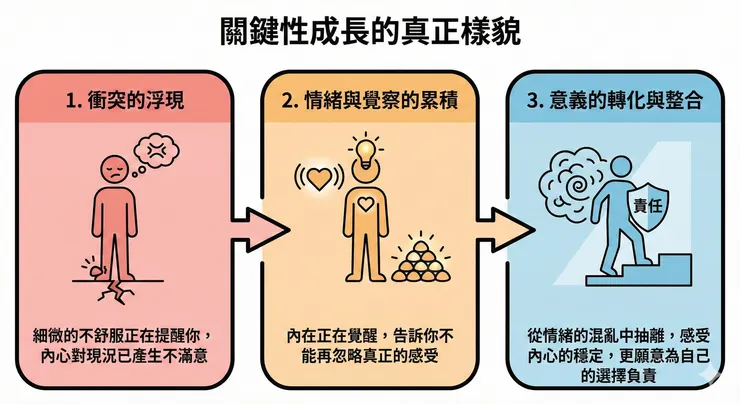 成長的真實樣貌與三個階段的累積改變