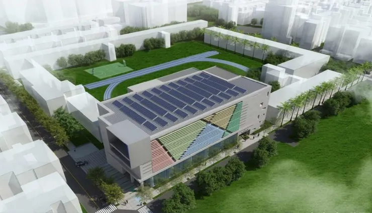 西松國小學生活動中心模擬圖(圖自台北市政府工務局新建工程處)