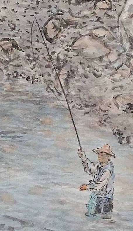 〈清溪垂釣〉局部－釣翁