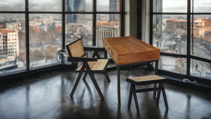 有扶手設計可當書房椅使用