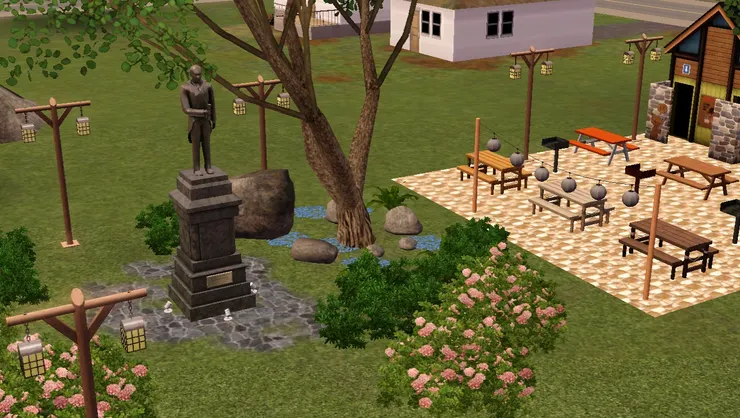 這個雕像是公園的一大特色。