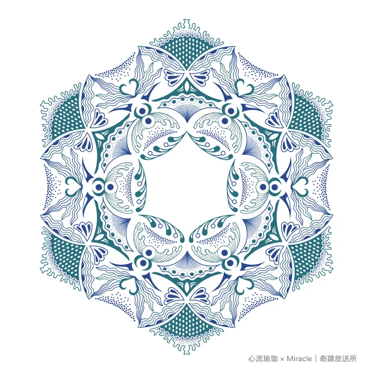 心流瑜珈的生之花全圖圖像電繪稿。