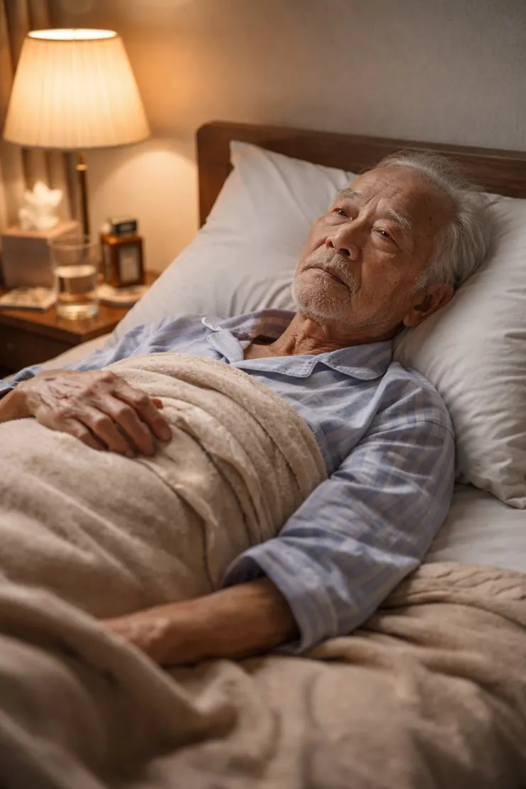 病床上安靜的老人