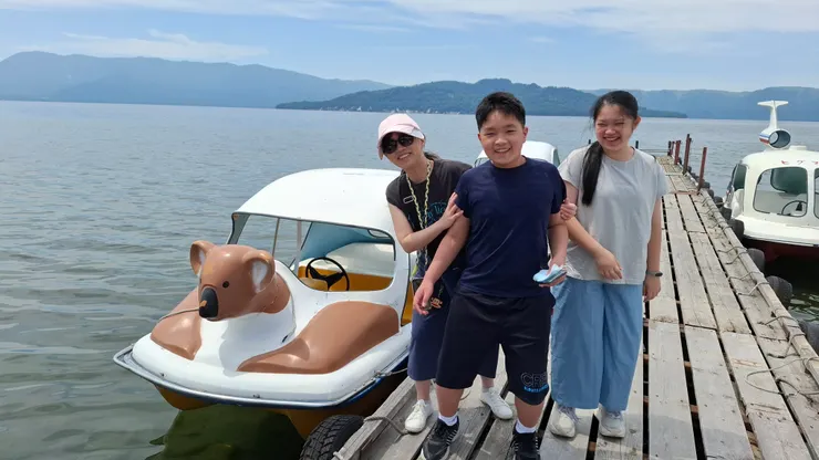 原本要來踩船的，但好熱呀