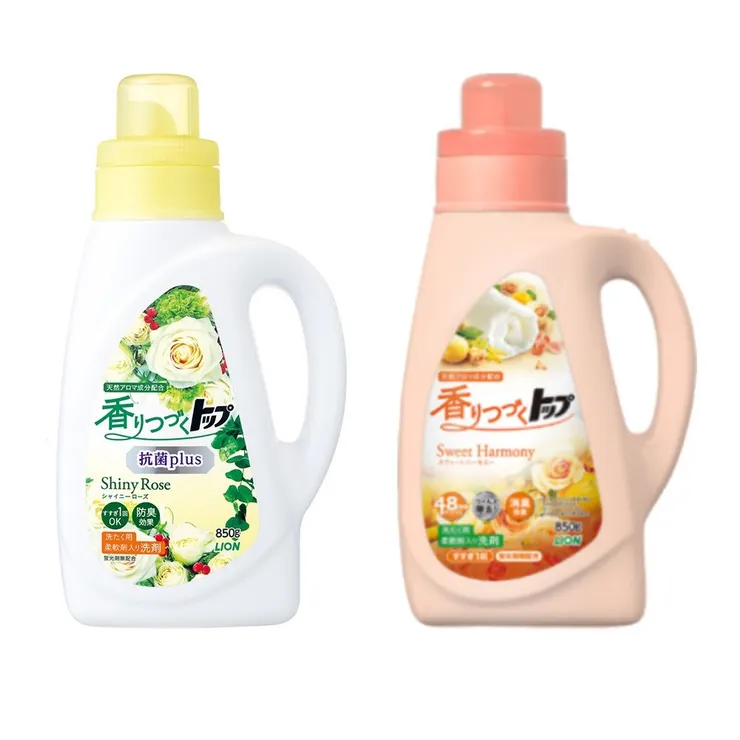 ￼日本獅王LION 香氛柔軟濃縮洗衣精 850g 抗菌白玫瑰/甜蜜花果香