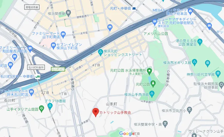 カトリック山手教会位置