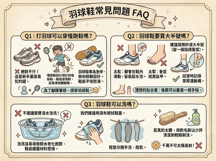 羽球鞋常見問題FAQ