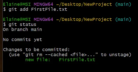 Changes to be committed