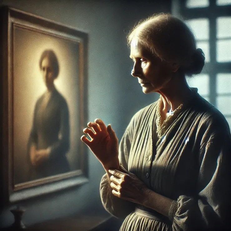 As Jane studied the image, she imagined the man’s story: a quiet life filled with untold emotions.