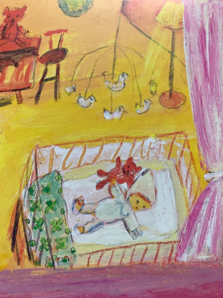 小寶寶看著天空。