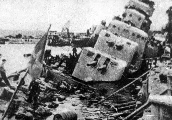 塔什干號1942年坐沉時的情況