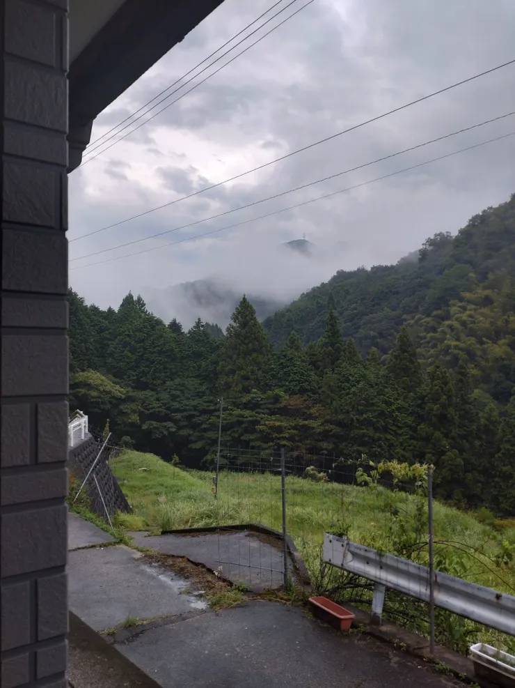 民宿剛好位在山凹處