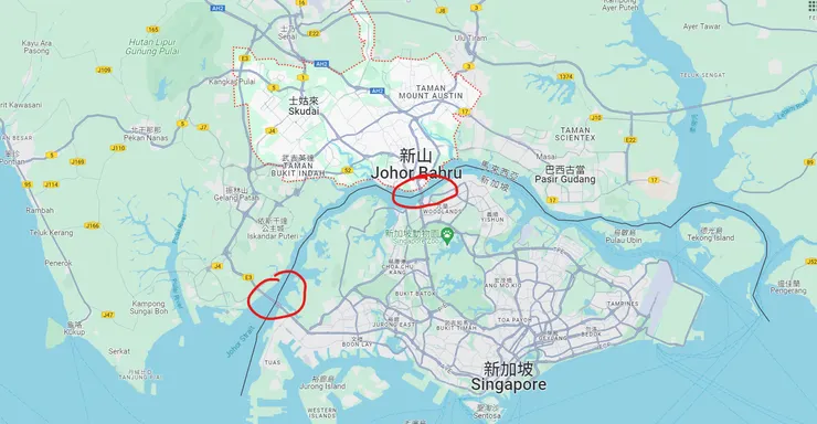 圈選的地方是兩條陸上通道