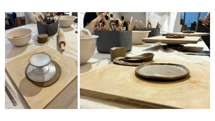 捏小高臺的盤面。｜2024.10.27攝影