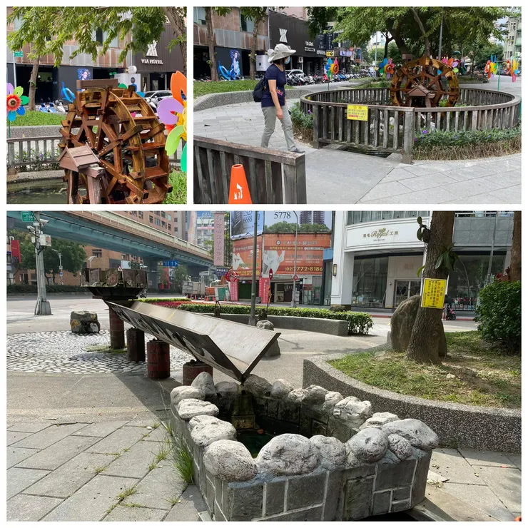 瑠公圳鑿圳取水的意象造景