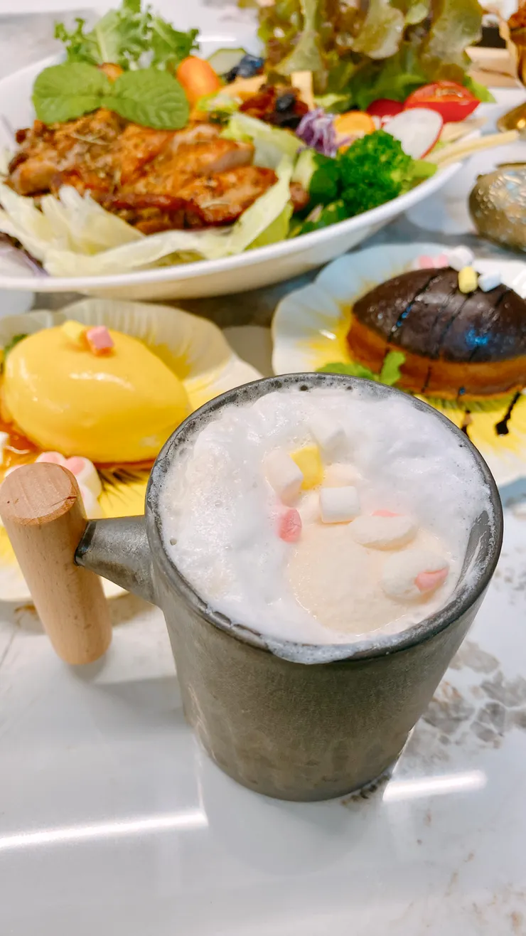 棉花糖鮮奶茶好可愛是兔子呢