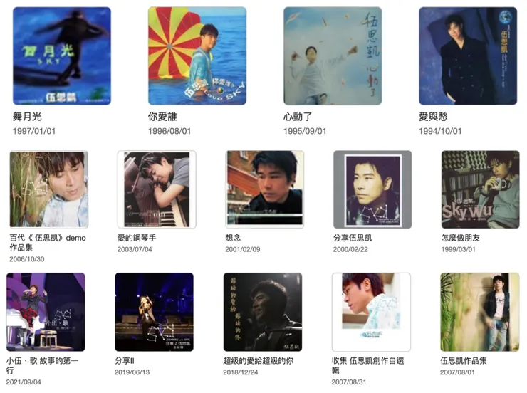 專輯拼貼 (資料來源 KKBOX.com)