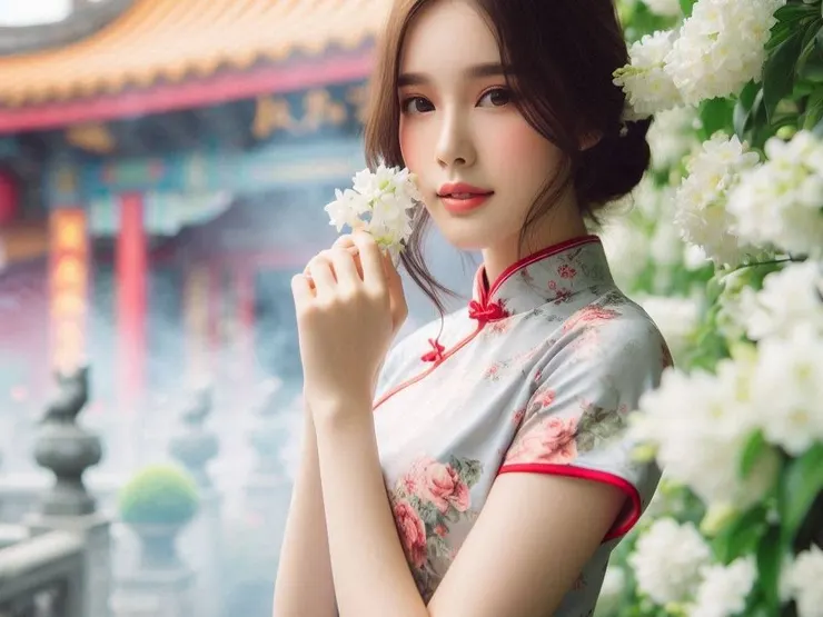 冥府之路是帶有白花的寺廟焚香感 (AI生圖)