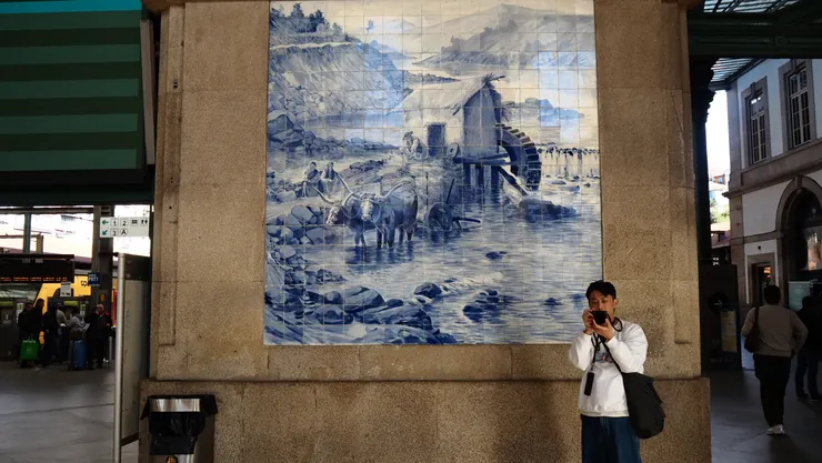 農村場景的瓷磚畫