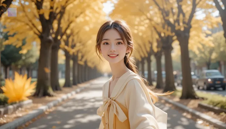 沐曦的臉頰因為跑動而微微泛紅，眼睛亮亮的...