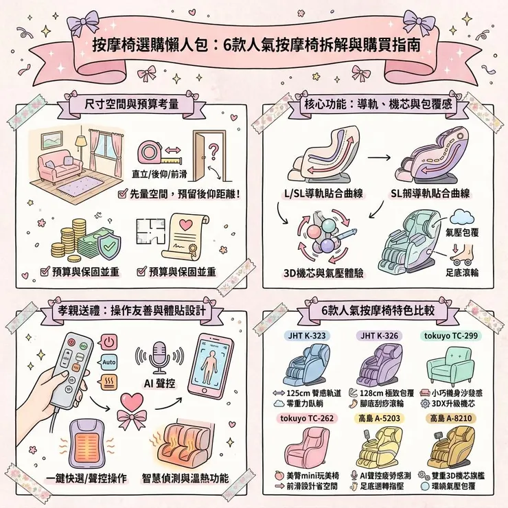 【按摩椅推薦】送爸媽別只看牌子 💆 2026 Dcard 熱議 6 款 JHT、tokuyo、高島實比