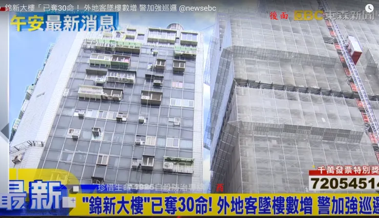 來自東森新聞圖片為大樓後方
