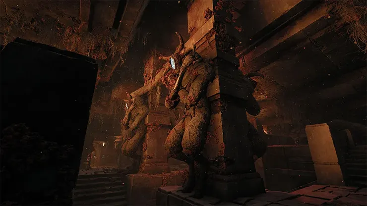 石像的面部的白色區塊是可以破壞的