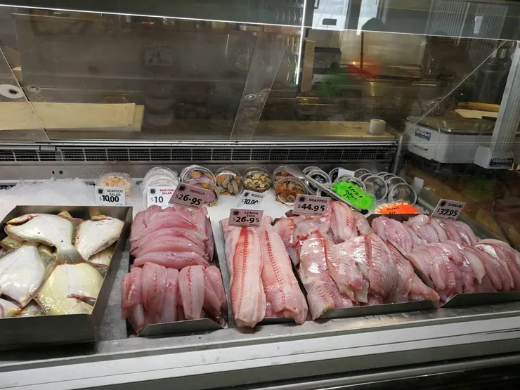 Raglan Fish店裡新鮮的魚