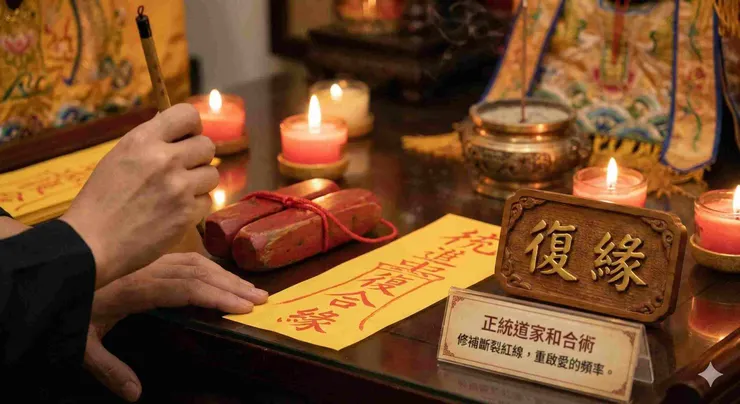 圖片說明:正統道家和合術,是透過神祕學的力量,在看不見的層面為你們修補斷裂的緣分。