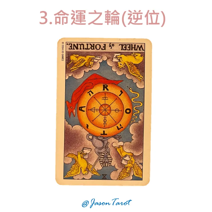 3.偉特塔羅牌_命運之輪逆位
