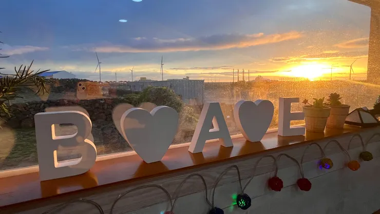 雨後裴裴旅館的日落