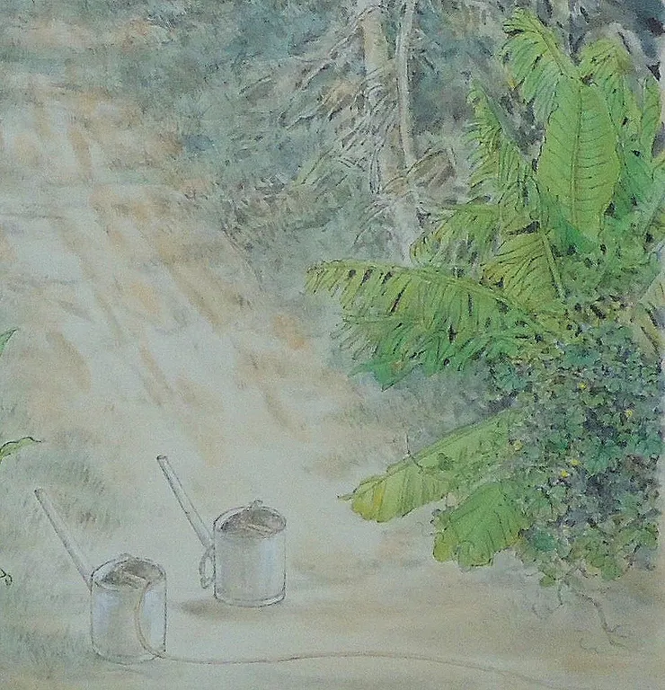 〈旱地菜圃〉局部－農具