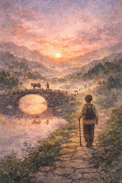 男聲：歸路山風輕