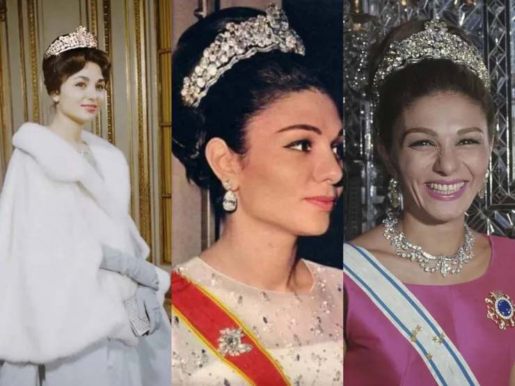 伊朗皇后很常戴這頂皇冠亮相，皇冠的中央主石就是60克拉粉鑽