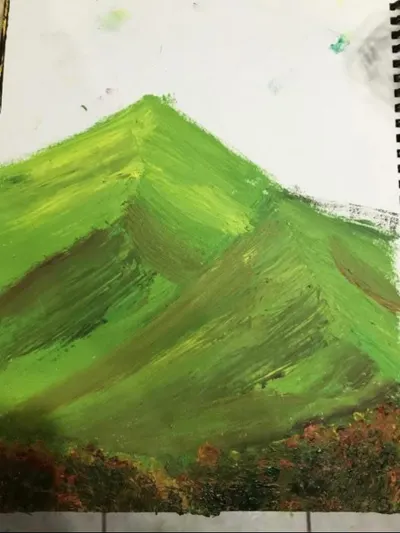 這山畫的不錯吧下面是花和草