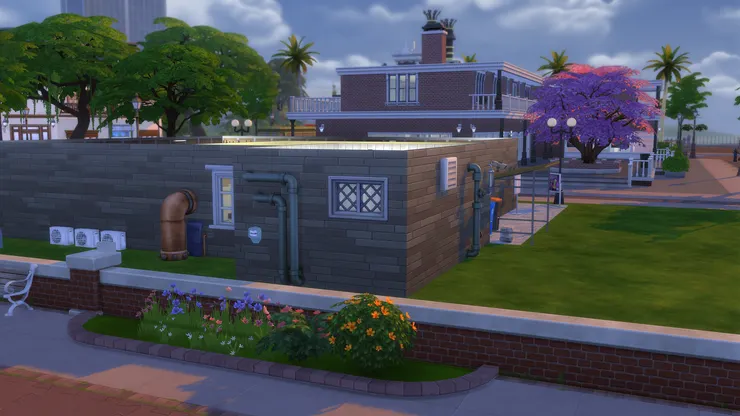 洗手間的窗對著花槽,不會令人厭惡。