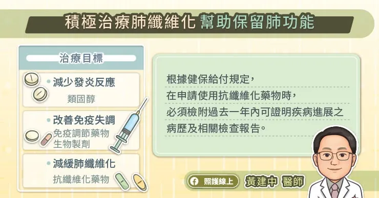 積極治療肺纖維化幫助保留肺功能