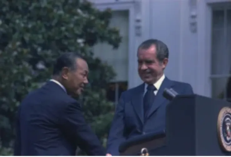 田中角榮與尼克森（來源：維基百科）