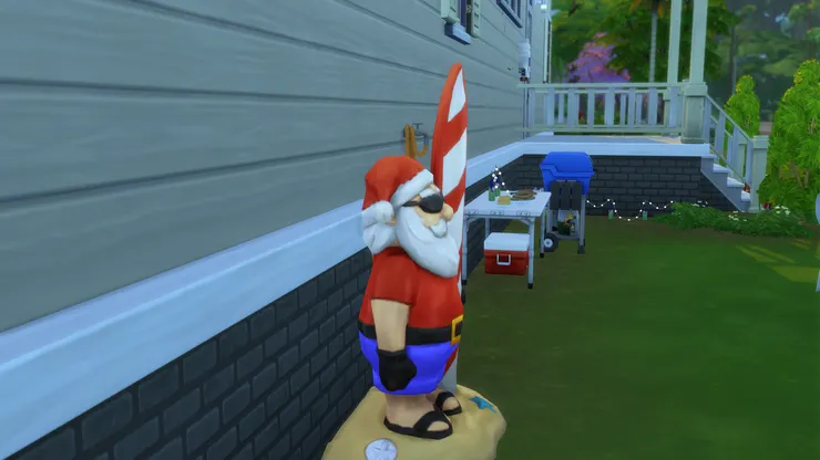 性感的聖誕老人看守著我們的燒烤晚會。