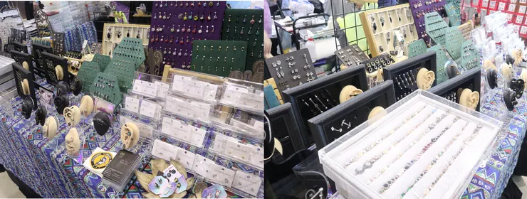 穿孔埋釘攤位,現場可穿洞打孔拉線加環。