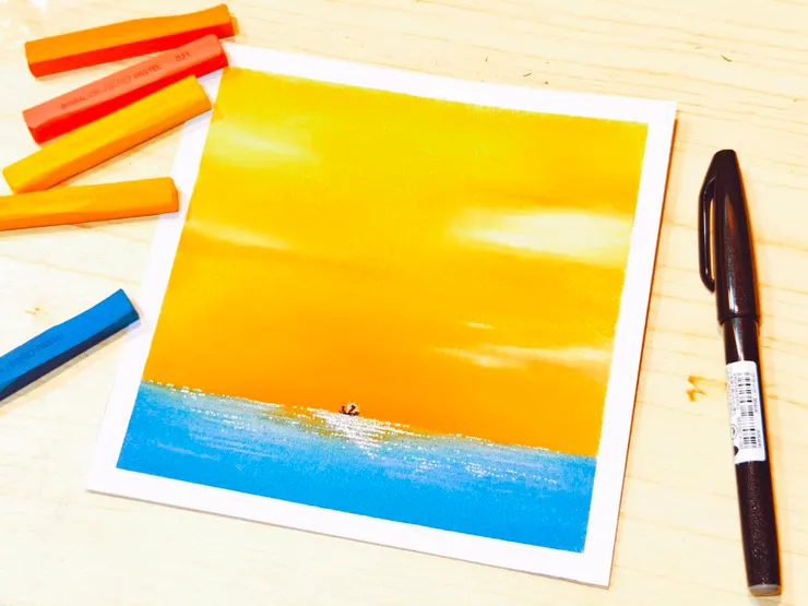 粉彩＋色鉛筆等複合媒材