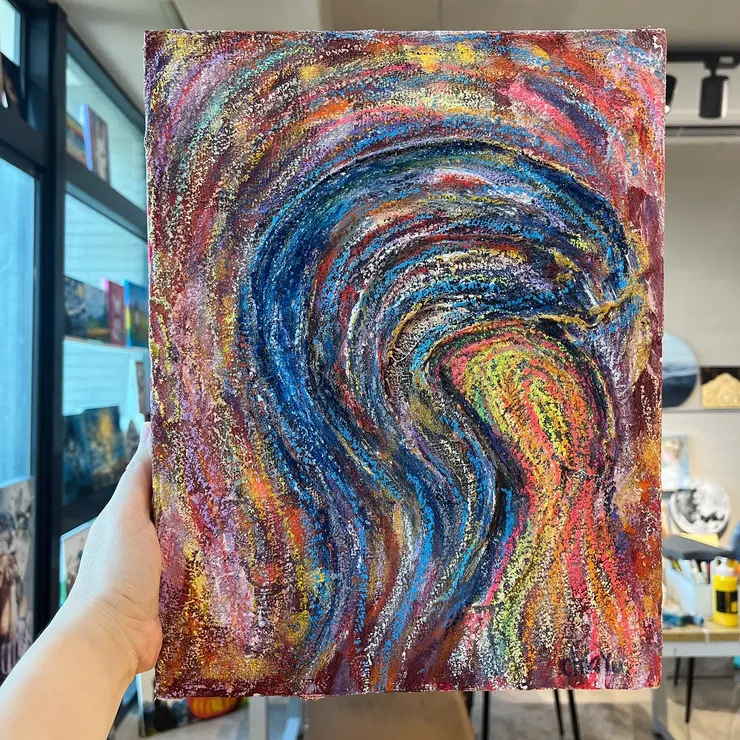 抽象畫創作 - 紅色 (繪畫時間：3hr)