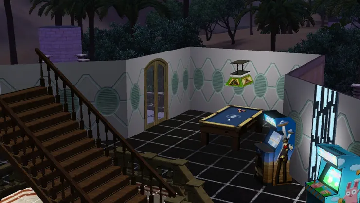 桌球桌很佔地方，放在這裏最適合了。