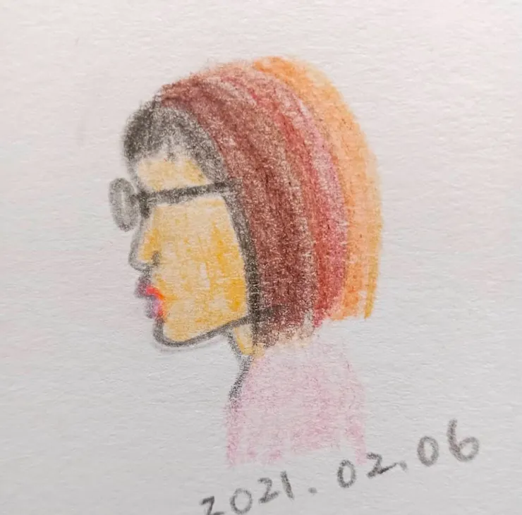 2021年意識到自己頭髮開始變色時畫的圖