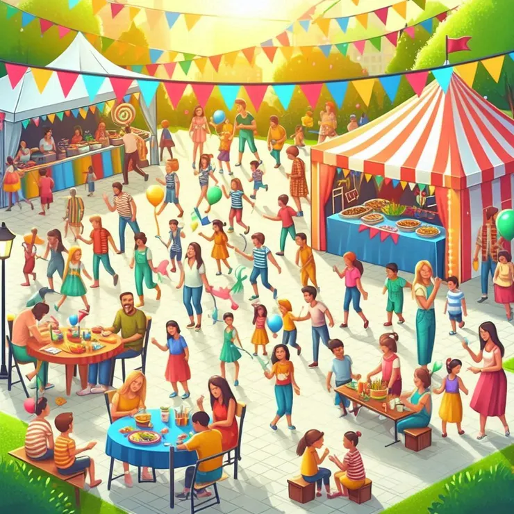 copilot。幫我畫張圖：到社區辦活動