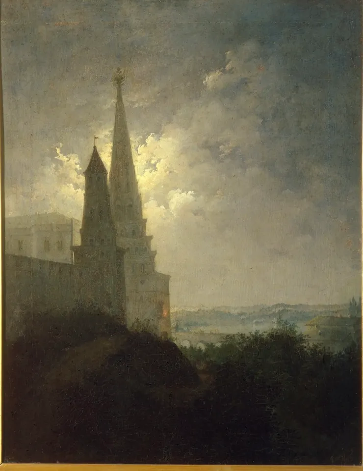 Mikhail Ilyich Bocharov, “ View of the Moscow Kremlin and Zamoskvorechye at night”