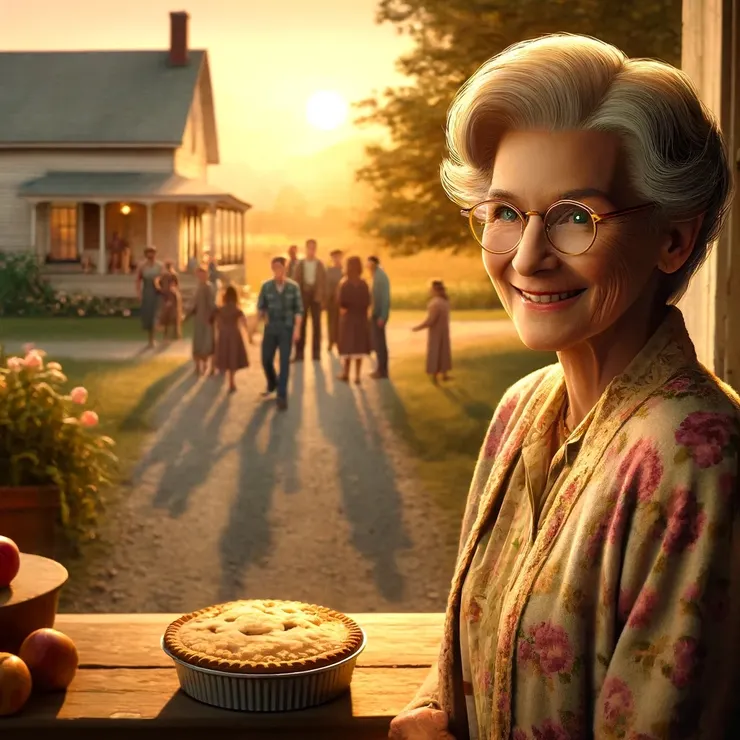 As they gathered around the porch, Jane’s eyes sparkled with unspoken stories of the past. 