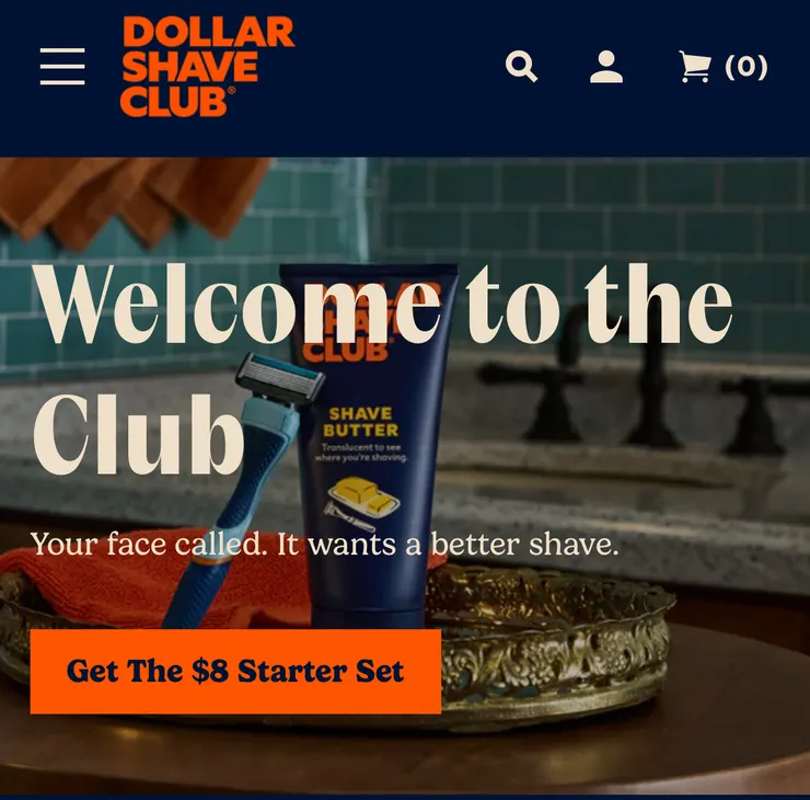 截圖至 dollar shave club