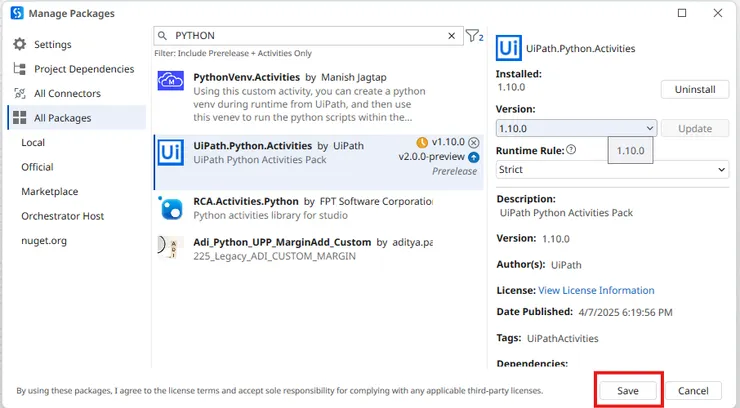 Install後點選Save