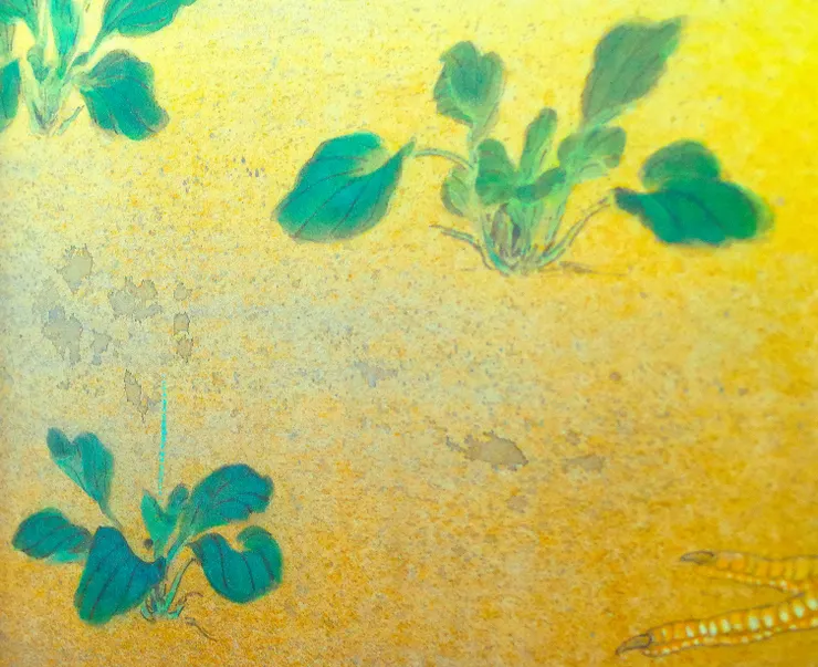 〈夏日閑庭〉局部－車前草